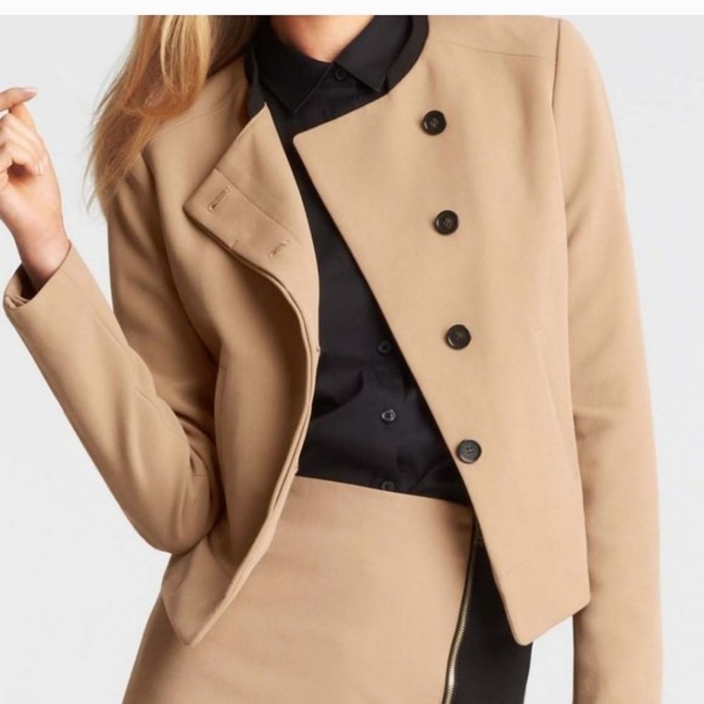 Ann Taylor Camel Blazer with Black Accents